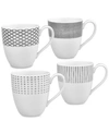 Noritake Hammock 4-pc. Assorted Mug Set In Grey