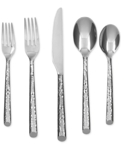 Cambridge Elsa Mirror Hammered 20-pc. Flatware Set, Service For 4 In Silver