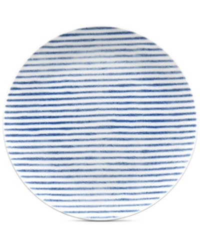 Noritake Hammock Coupe Stripe Salad Plate In Blue