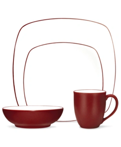 Noritake Colorwave Square 4 Piece Place Setting In Raspberry