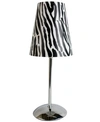 ALL THE RAGES LIMELIGHT'S MINI SILVER TABLE LAMP WITH PLASTIC PRINTED SHADE