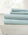 Ienjoy Home The Farmhouse Chic Premium Ultra Soft Pattern 4 Piece Sheet Set By Home Collection - Cal King Beddin In Light Blue Chevron