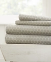 Ienjoy Home The Farmhouse Chic Premium Ultra Soft Pattern 4 Piece Sheet Set By Home Collection - Cal King Beddin In Grey Honeycomb