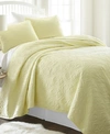 Ienjoy Home Ultra Soft Damask Pattern Quilted Coverlet Set, Twin In Yellow