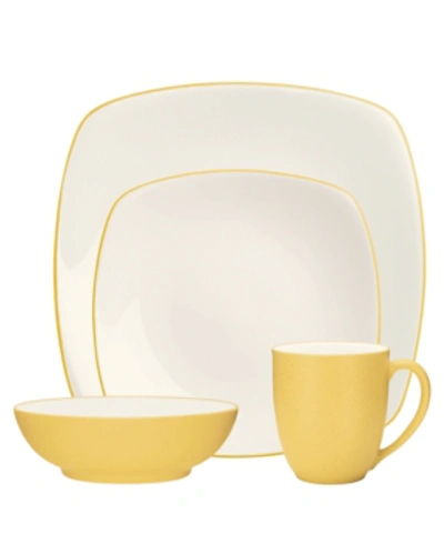 Noritake Colorwave Square 4 Piece Place Setting In Mustard