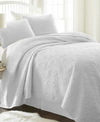 Ienjoy Home Ultra Soft Damask Pattern Quilted Coverlet Set, King In White