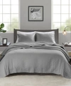 Madison Park Keaton Quilted 3-pc. Quilt Set, Full/queen In Grey