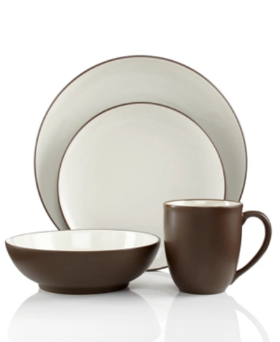 Noritake Colorwave Coupe 4 Piece Place Setting In Chocolate