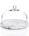 GODINGER SERVEWARE LA CUCINA MARBLE ROUND TRAY WITH GLASS DOME