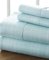 Ienjoy Home The Timeless Classics By Home Collection Premium Ultra Soft Pattern 4 Piece Bed Sheet Set - Cal King In Aqua Thatch