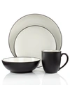 Noritake Colorwave Coupe 4 Piece Place Setting In Graphite