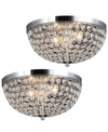 ALL THE RAGES ELEGANT DESIGNS 2 LIGHT ELIPSE CRYSTAL FLUSH MOUNT CEILING LIGHT 2 PACK