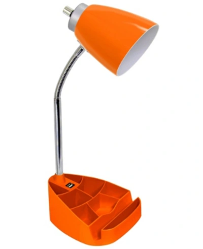 All The Rages Limelight's Gooseneck Organizer Desk Lamp With Ipad Tablet Stand Book Holder And Usb Port In Orange