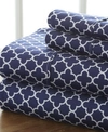 Ienjoy Home The Timeless Classics By Home Collection Premium Ultra Soft Pattern 4 Piece Bed Sheet Set - Cal King In Navy Quadrafoil