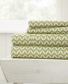 Ienjoy Home The Farmhouse Chic Premium Ultra Soft Pattern 4 Piece Sheet Set By Home Collection - Cal King Beddin In Sage Chevron