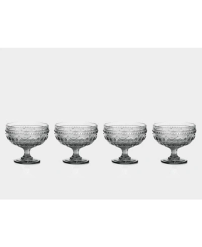 Euro Ceramica Fez Footed Compote Glasses, Set Of 4 In Grey