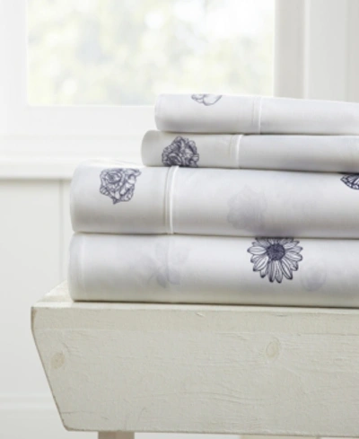 Ienjoy Home The Boho & Beyond Premium Ultra Soft Pattern 4-pc. Sheet Set, King In Indigo Flowers