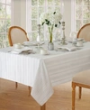 Elrene Denley Stripe Tablecloth, 52" X 52" In White