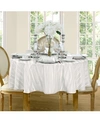 Elrene Denley Stripe Round Tablecloth, 70" In White