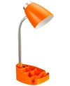 All The Rages Limelight's Gooseneck Organizer Desk Lamp With Ipad Tablet Stand Book Holder In Orange