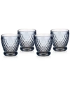 Villeroy & Boch Boston Double Old Fashioned Glasses, Set Of 4 In Blue