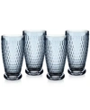 Villeroy & Boch Boston Highball Glasses, Set Of 4 In Blue