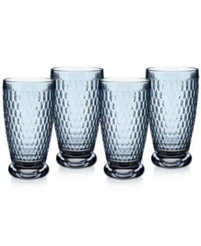 Villeroy & Boch Boston Highball Glasses, Set Of 4 In Blue