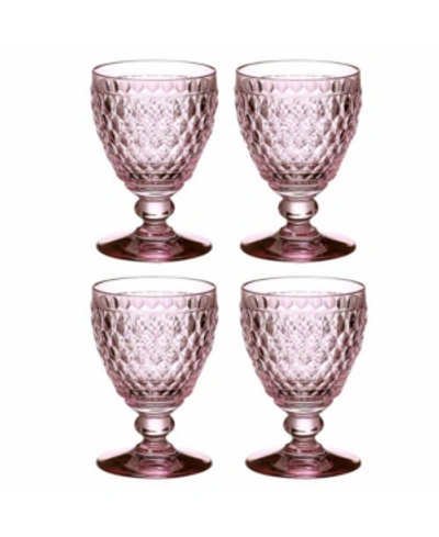 Villeroy & Boch Set Of 4 Boston Red Wine Glasses In Pink