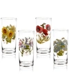 Portmeirion Set Of 4 Botanic Garden Highball 15oz. Glasses In White/multi