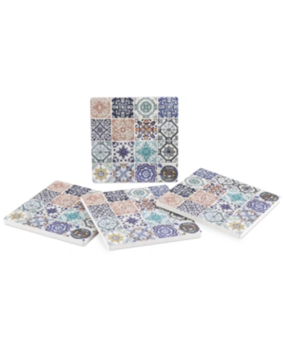 Thirstystone Lisbon Tiles 4-pc. Coaster Set In Multi