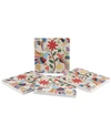 THIRSTYSTONE OTOMI EMBROIDERY 4-PC. COASTER SET