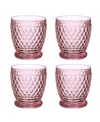 Villeroy & Boch Boston Double Old Fashioned Glasses, Set Of 4 In Rose