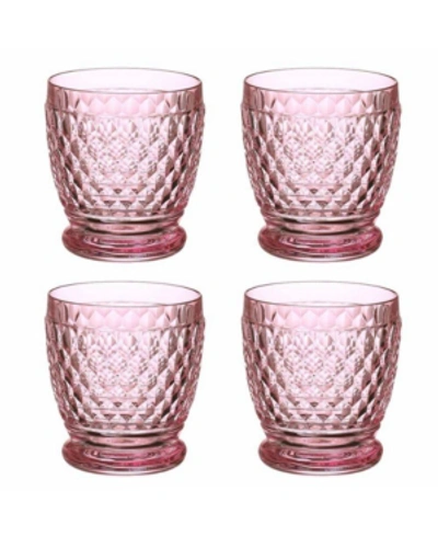Villeroy & Boch Boston Double Old Fashioned Glasses, Set Of 4 In Rose