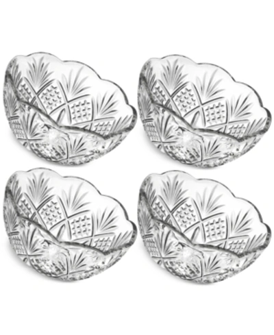 Godinger Set Of 4 Dublin Crystal Scalloped Dessert Bowls In Clear