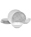 NORITAKE HAMMOCK COUPE 12-PC. DINNERWARE SET, SERVICE FOR 4