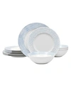 Noritake Hammock Rim 12-piece Dinnerware Set, Service For 4 In Blue