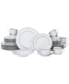 MIKASA PORCELAIN 40-PC. REGENT BEAD DINNERWARE SET, SERVICE FOR 8