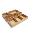 Seville Classics Bamboo Storage Box Drawer Organizer Set With 3 Compartment Organizer Box, 5 Piece Set In Natural