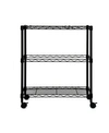 Oceanstar Portable 2-tier Metal Rolling File Cart In Black