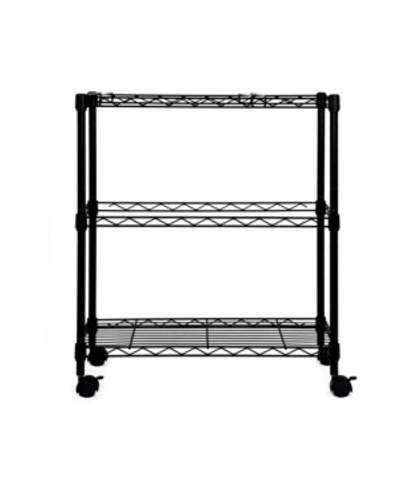 Oceanstar Portable 2-tier Metal Rolling File Cart In Black