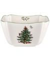 Spode Christmas Tree Small Square Bowl In Multi