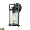 Elk Lighting Frampton 1 Light Outdoor Wall Sconce In Aged Bronze With Clear Glass In Bronze
