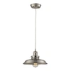 Elk Lighting Newberry Collection 1 Light Mini Pendant In Satin Nickel In Silver
