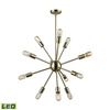 Elk Lighting Delphine 12 Light Chandelier In Satin Brass In Black