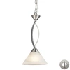 Elk Lighting Elysburg 1 Light Pendant In Satin Nickel And White Glass - Includes Adapter Kit In Silver