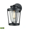 Elk Lighting Fullerton 1 Light Outdoor Wall Sconce In Matte Black With Clear Glass In Black