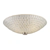 ELK LIGHTING FUSION 2-LIGHT SEMI-FLUSH IN SATIN NICKEL WITH SILVER MOSAIC GLASS