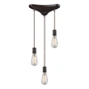 Elk Lighting Menlow Park 3-light Pendant In Oiled Bronze In Bronze