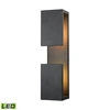 Elk Lighting Pierre Led Outdoor Wall Sconce In Textured Matte Black In Black