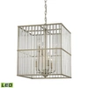 Elk Lighting Ridley 6 Light Chandelier In Aged Silver With Oval Glass Rods In Silver